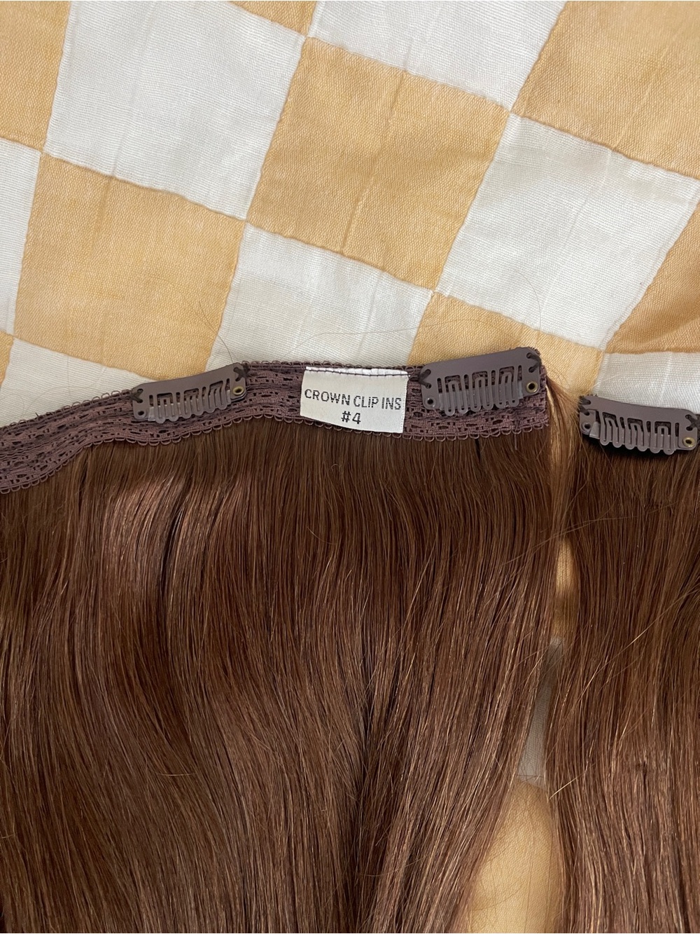 Hidden Crown Clip-In #4 Brown Remy Hair Extensions - New!